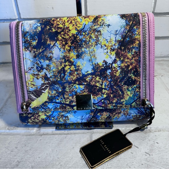 Ted Baker London Handbags - Ted Baker London 'Pretty Trees' Print Flap Clutch NWT
